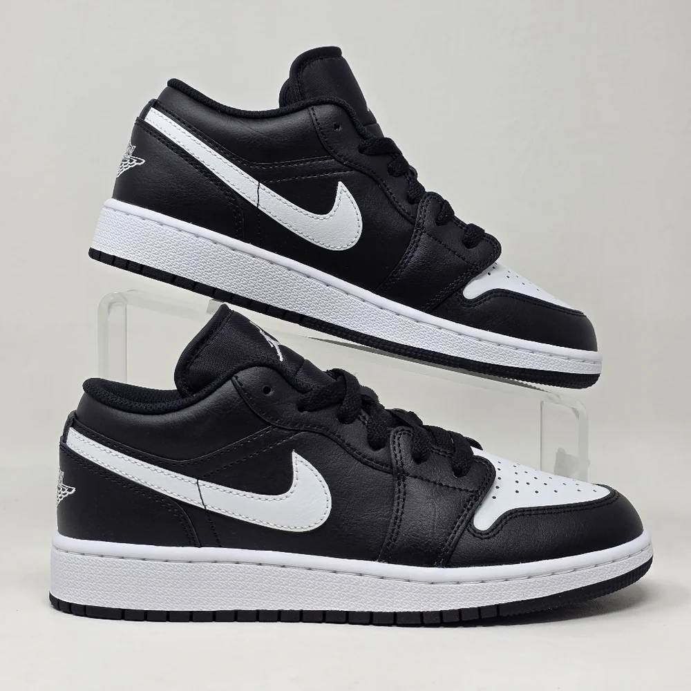 Nike GS Air Jordan 1 Low Black Summit White Sneaker 553560-043 Youth Size 5Y New